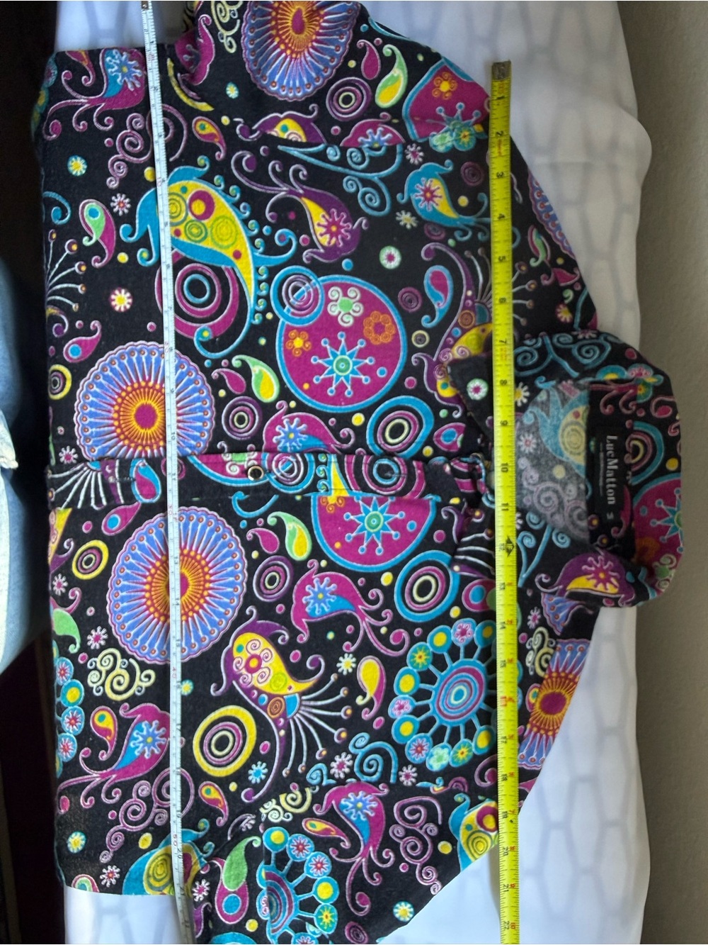 Black Multi-Color Patterned Button-Front Shirt Jacket - Picture 10 of 11